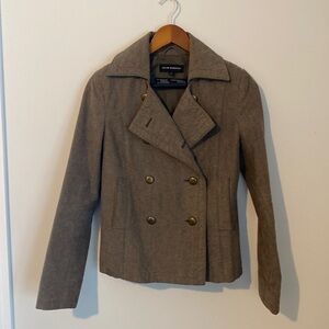 Club Monaco Woven mini check tweed like pea coat blazer